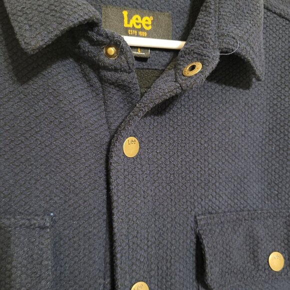 Lee Mens Regular Fit Navy Button-Up‎ Shirt Jacket w/side pockets - Picture 5 of 10